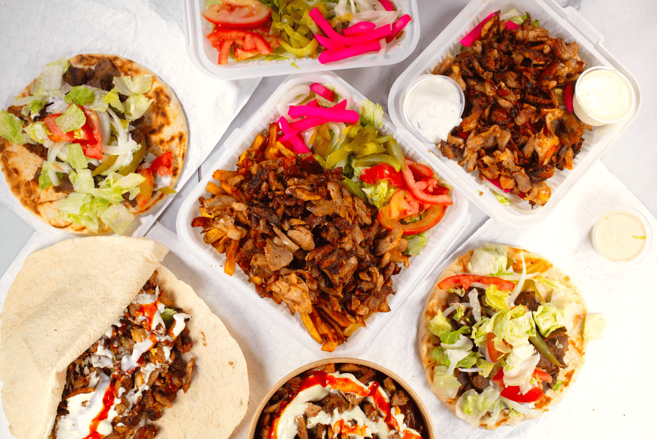 Highland Halal Shawarma menu favourites including shawarma, gyro, and poutine